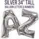 Silver Giant 34" Balloon Letters and Numbers