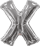 Convergram Mylar & Foil Silver Letter X 34″ Balloon