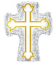 Silver & Gold Cross 28″ Balloon