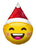 Convergram Mylar & Foil Smiley With Christmas Hat 18″ Balloon