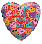 Convergram Mylar & Foil Smilies Gellibean Happy Valentine's Day 18″ Balloon