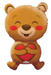 Convergram Mylar & Foil Smiling Bear with Heart 28″ Balloon