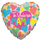 Convergram Mylar & Foil Te Quiero Mamá Hearts 18″ Balloon