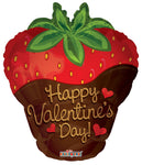 Convergram Mylar & Foil Valentine's Chocolate Covered Strawberry 18″ Balloon