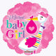Welcome Baby Girl Stork 18″ Balloon