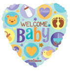 Convergram Mylar & Foil Welcome Baby Heart 18″ Balloon