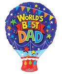Convergram Mylar & Foil World's Best Dad Hot Air Balloon 18″ Balloon
