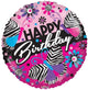 Zebra Patern Cumpleaños 18″ Globo Gellibean