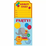 Convergram Party Supplies Circus Time Invitations ( count)