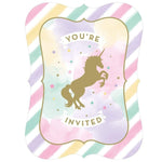 Convergram Party Supplies Unicorn Sparkle Invitations Balloons (8 count)