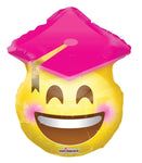 Convergram Pink Cap Smiley Graduate 18″ Balloon