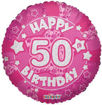 Convergram Pink Happy 50th Birthday 18″ Balloon