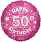 Globo Rosa Feliz 50 Cumpleaños 18″