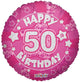 Pink Happy 50th Birthday 18″ Balloon