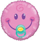 Pink Smiley Girl with Pacifier 18″ Balloon