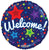 Convergram Prismatic Stars Welcome! 18″ Balloon