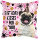 ¡Besos de cumpleaños de Pug para ti! Globo 18″