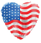 Convergram Usa Flag On Heart 18″ Balloon