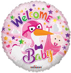 Convergram Welcome Girl Stork 18″ Balloon