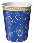 Creative Converting Blue Bandana 9oz Paper Cups (8 count)