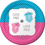 Creative Converting Little Man or Little Miss Gender Reveal Plates 9″ (8 count)