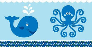 Creative Converting Ocean Preppy Blue Whale Table Cover