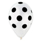 Crystal Clear Black Polka Dot 12″ Latex Balloons (50 count)