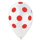 Red Polka Dot Crystal Clear 12″ Latex Balloons (50 count)
