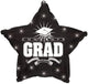 Congrats Grad Graduation Black Star Globo de 18″