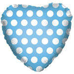 CTI Mylar & Foil Blue with White Polka Dots 17″ Balloon