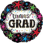 CTI Mylar & Foil Congrats Grad Neon Star Bursts 17″ Balloon