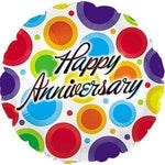 CTI Mylar & Foil Happy Anniversary Colorful Dots 17″ Balloon