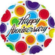 Happy Anniversary Colorful Dots 17″ Balloon