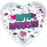 CTI Mylar & Foil Happy Anniversary Hearts 17″ Balloon