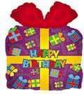 CTI Mylar & Foil Happy Birthday Gift Wrapped Box 22″ Foil Balloon