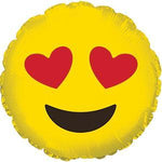 CTI Mylar & Foil Heart Eyes Emoji 17″ Balloon