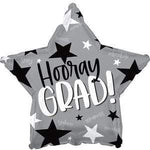 CTI Mylar & Foil Hooray Grad Stars 17″ Balloon