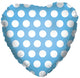 Light Blue Heart with White Polka Dots 18″ Balloon
