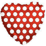 CTI Mylar & Foil Red with White Polka Dots 17″ Balloon