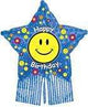 Smiley Birthday Star 38″ Balloon with Streamers