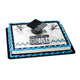 Kit de decoración para tarta plateada con gorro de graduación (4 unidades)