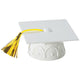 Layon Grad Cap Borlas Blancas