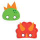 Máscaras de papel de dinosaurio Dino-Mite (8 unidades)