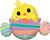 Easter Chicky in Striped Egg 31″ Foil Balloon by Anagram from Instaballoons