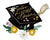 Follow Your Dreams Grad Cap Blooms 30″ Foil Balloon by Anagram from Instaballoons