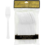 Frosty White Plastic Forks by Amscan from Instaballoons