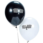 Fun Express Latex Black and White Racing Flags 11″ Latex Balloons (48 Count)