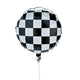 Round Checkered Racing Flag 18" Foil Balloon