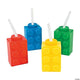 Brick Party Cups with Straw & Lid