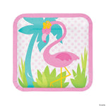 Fun Express Party Supplies Flamingo Plates 9″